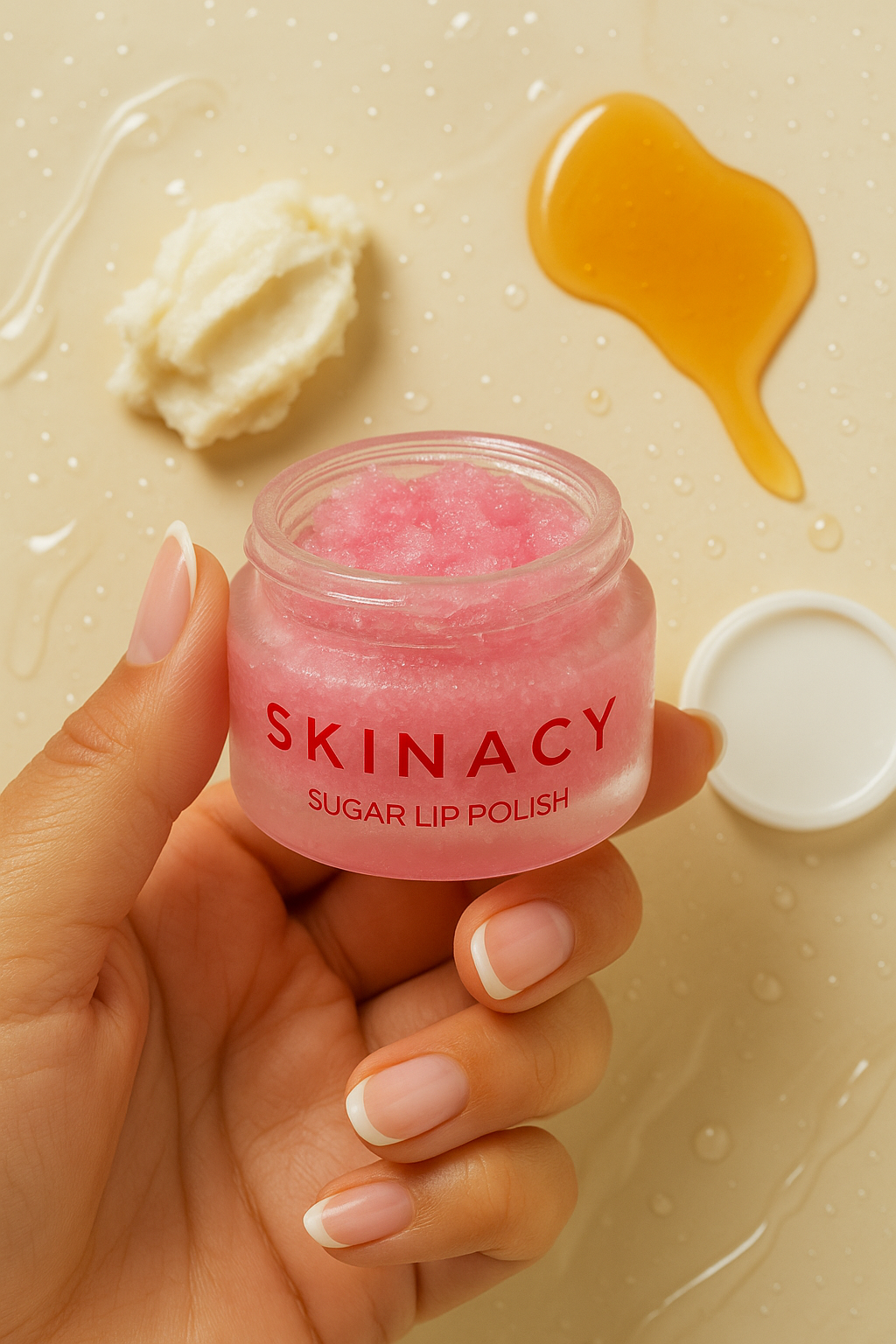 Key ingredients in Skinacy Sugar Lip Polish for lip exfoliation